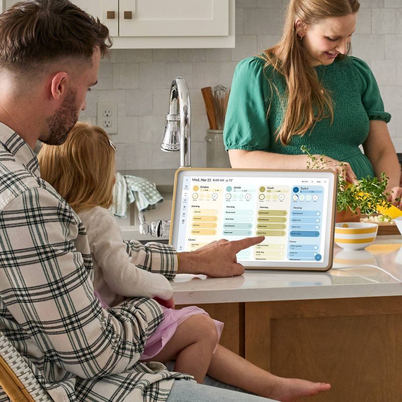 slide 6 of 10, Skylight Calendar 2 15" Digital Touchscreen Antique Brass - Hearth & Hand™ with Magnolia, 1 ct