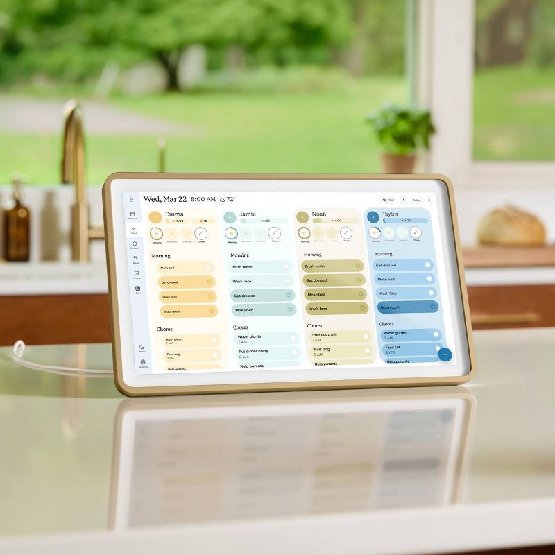 slide 7 of 10, Skylight Calendar 2 15" Digital Touchscreen Antique Brass - Hearth & Hand™ with Magnolia, 1 ct