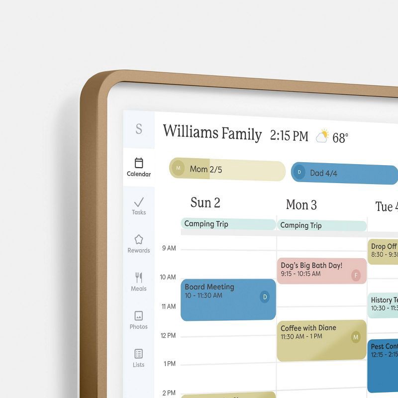 slide 9 of 10, Skylight Calendar 2 15" Digital Touchscreen Antique Brass - Hearth & Hand™ with Magnolia, 1 ct