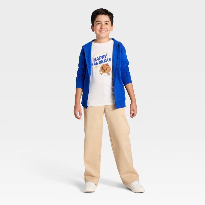 slide 4 of 4, Boys' Short Sleeve 'Happy Hanukkah' Graphic T-Shirt - Cat & Jack™ Cream M, 1 ct