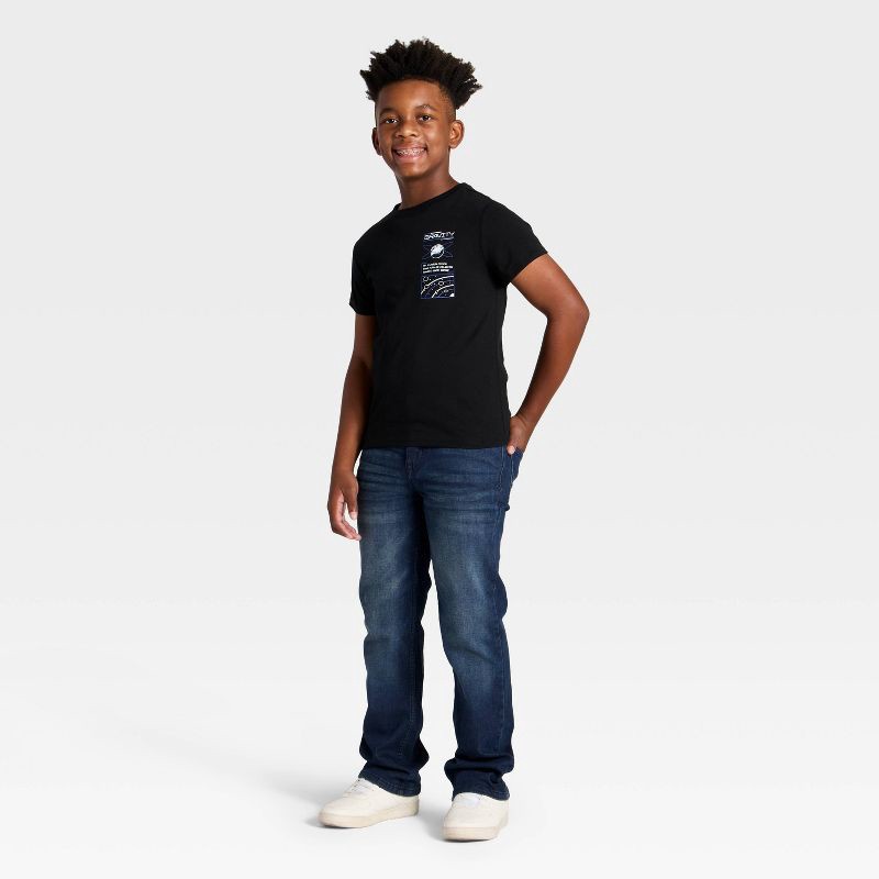 slide 4 of 4, Boys' Short Sleeve 'Gravity' Graphic T-Shirt - Cat & Jack™ Black S, 1 ct