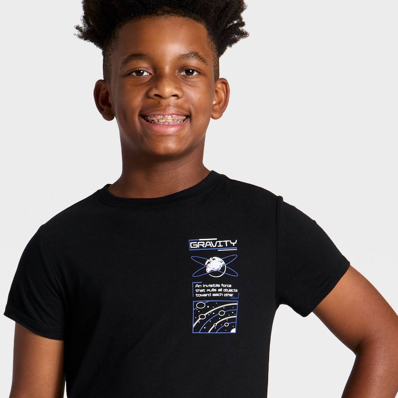 slide 2 of 4, Boys' Short Sleeve 'Gravity' Graphic T-Shirt - Cat & Jack™ Black M, 1 ct