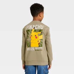 Boys' Pokemon Pikachu Front and Back Graphic Fleece Sweatshirt - Moss Green M