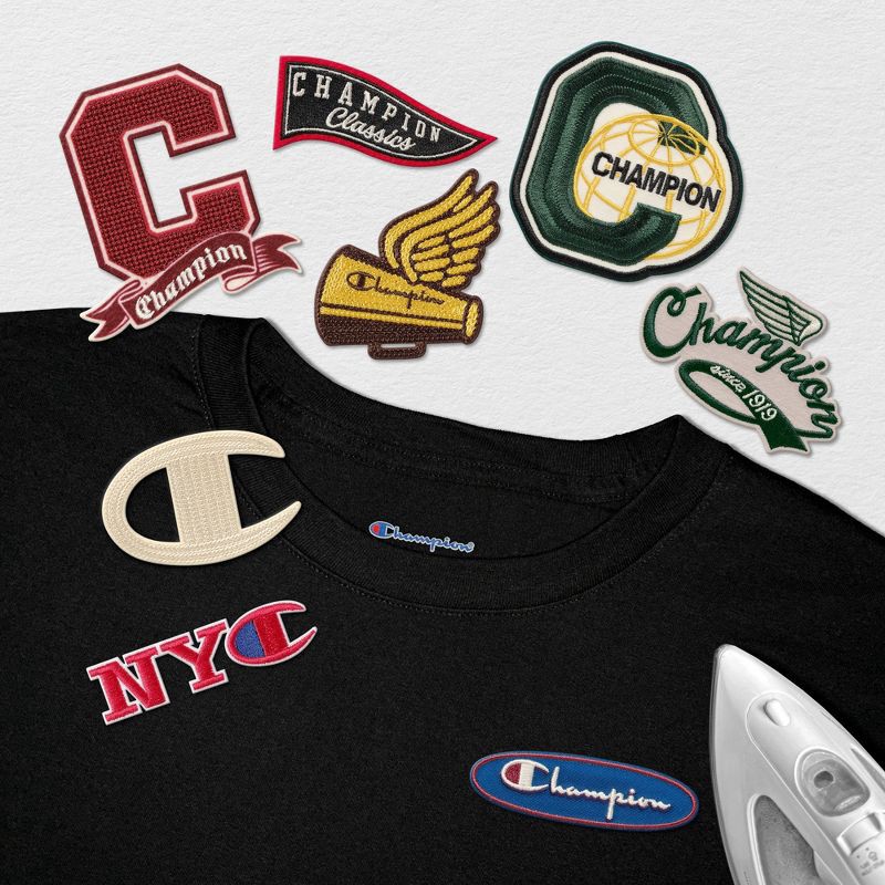 slide 4 of 4, Champion Vintage Script Patch - Blue, 1 ct