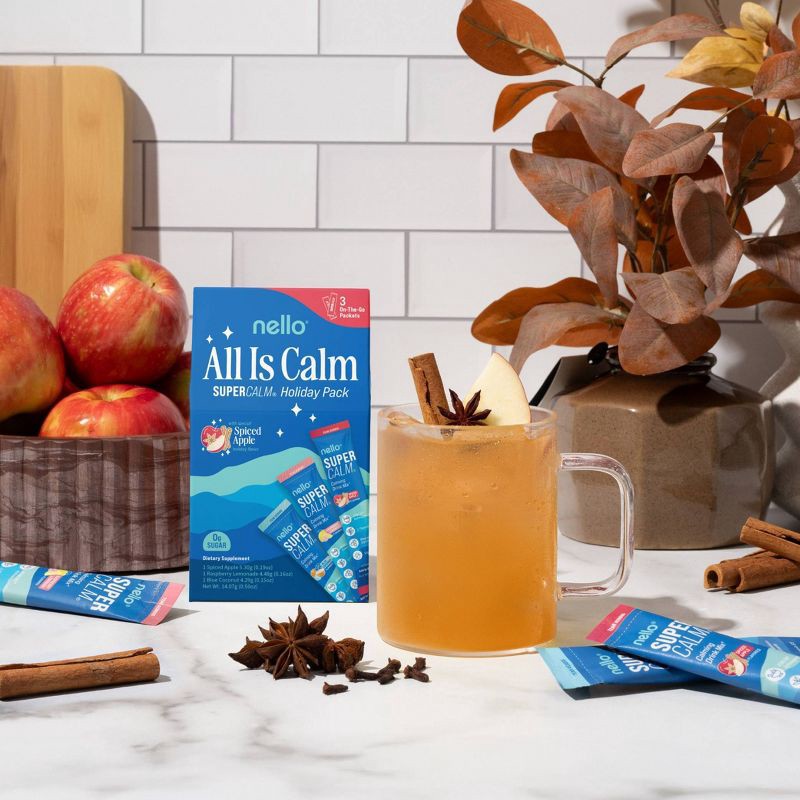 slide 4 of 8, Nello Supercalm Calming Drink Mix Supplement Powder - Stocking Stuffer Variety - 3ct, 3 ct
