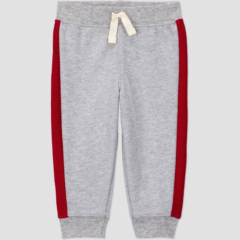 slide 4 of 4, Carter's Just One You® Baby Boys' 2pc Valentine's Day XOXO Heart Colorblock Fleece Sweatshirt and Jogger Pants Set - Gray 3M, 2 ct