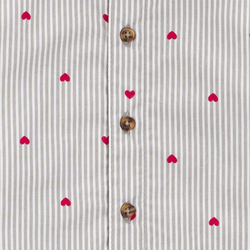slide 3 of 5, Carter's Just One You® Baby Boys' 2pc Valentine's Day Striped Heart Button-Down Shirt and Denim Suspender Set - Blue/Gray 3M, 2 ct