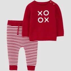 Carter's Just One You® Baby 2pc Valentine's Day XOXO Sweatshirt and Jogger Pants Set - Red 18M