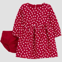 Carter's Just One You® Baby Girls' 2pc Valentine's Day Heart Dress and Bloomer Set - Red 12M