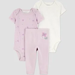 Carter's Just One You® Baby Girls' 3pc Butterfly Short Sleeve Bodysuits and Leggings Set - Purple 6M
