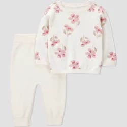 Carter's Just One You® Baby Girls' 2pc Floral Sweater and Jogger Pants Set - Cream 6M