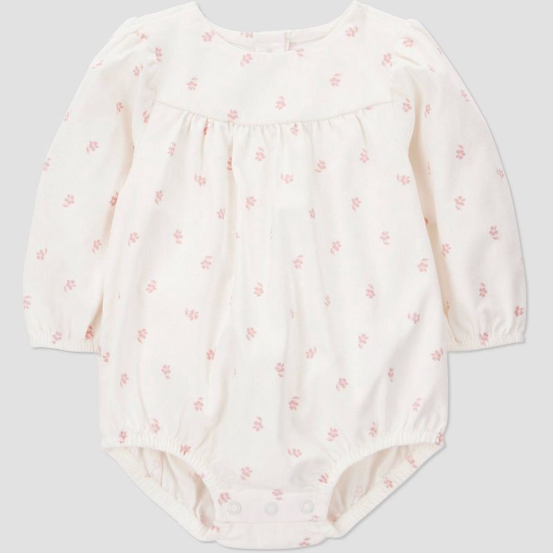slide 4 of 4, Carter's Just One You® Baby Girls' 2pc Floral Romper with Tights Set - Cream Newborn, 2 ct