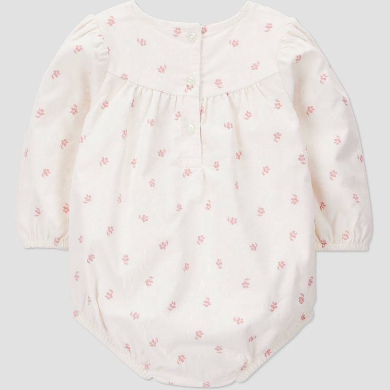 slide 2 of 4, Carter's Just One You® Baby Girls' 2pc Floral Romper with Tights Set - Cream Newborn, 2 ct