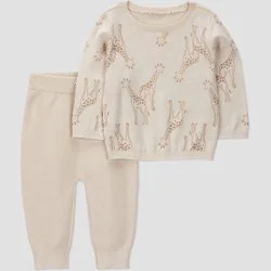 Carter's Just One You® Baby 2pc Giraffe Sweater and Jogger Pants Set - Cream 9M