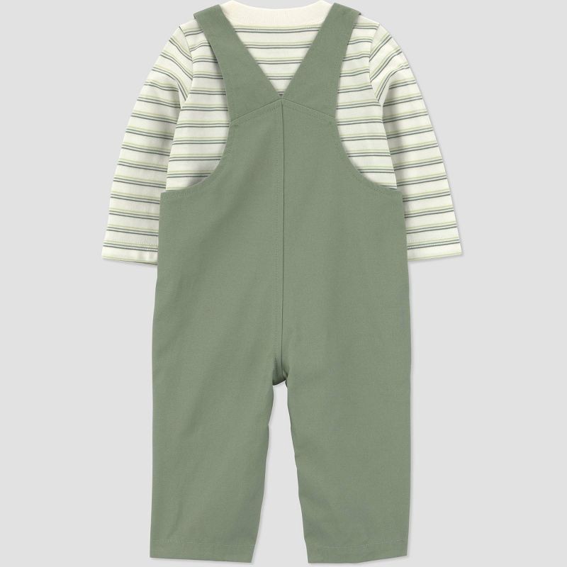 slide 4 of 6, Carter's Just One You® Baby Boys' Dino Striped Long Sleeve Bodysuit and Overalls Set - Green 18M, 1 ct