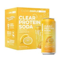 Clean Simple Eats Clear Protein Soda Frosted Lemonade - 4pk/16 fl oz Cans