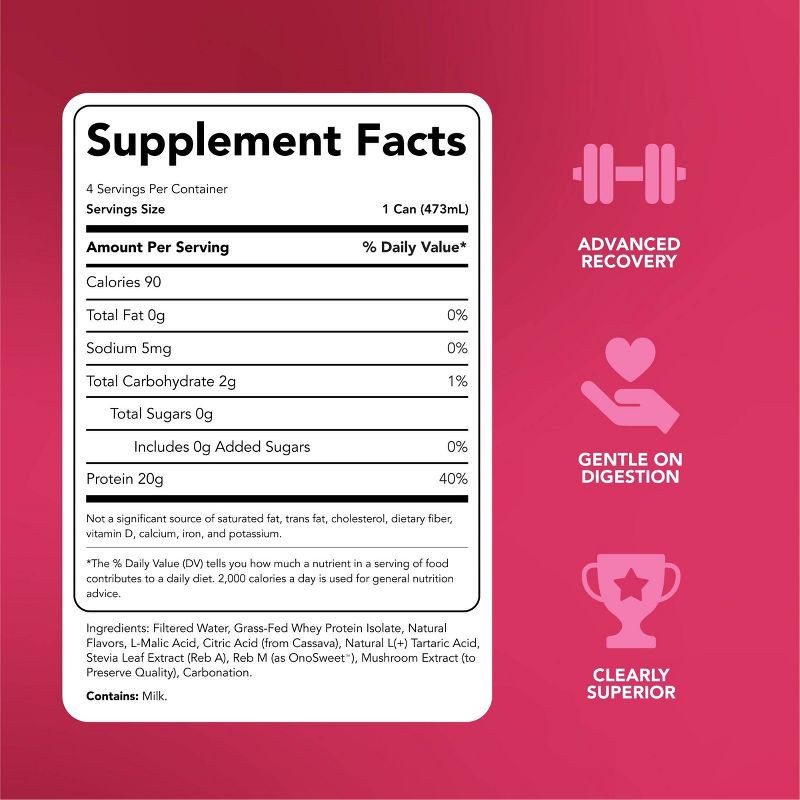 slide 4 of 7, Clean Simple Eats Clear Protein Soda Cherry Lime - 4pk/16 fl oz Cans, 4 ct; 16 fl oz