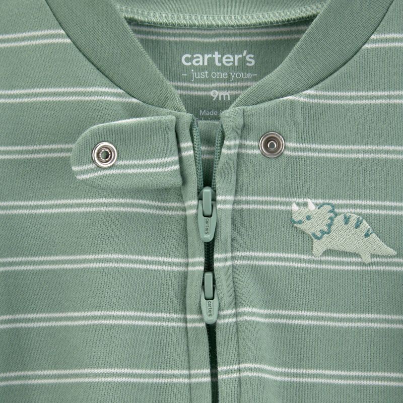slide 6 of 6, Carter's Just One You® Baby Boys' Striped Dino Sleep N' Play - Green Newborn, 1 ct