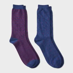 Men's Hybrid Dress Socks 2pk - Goodfellow & Co™ Blue Striped/Dot 6-12