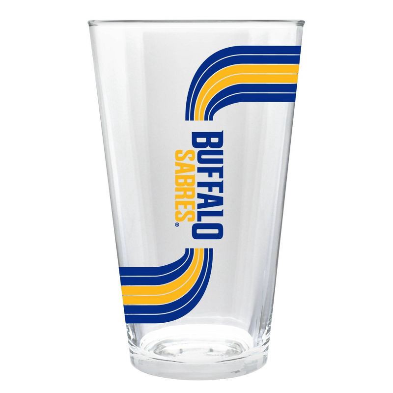 slide 2 of 3, NHL Buffalo Sabres Retro Wave Pint Glass - 16oz, 16 oz