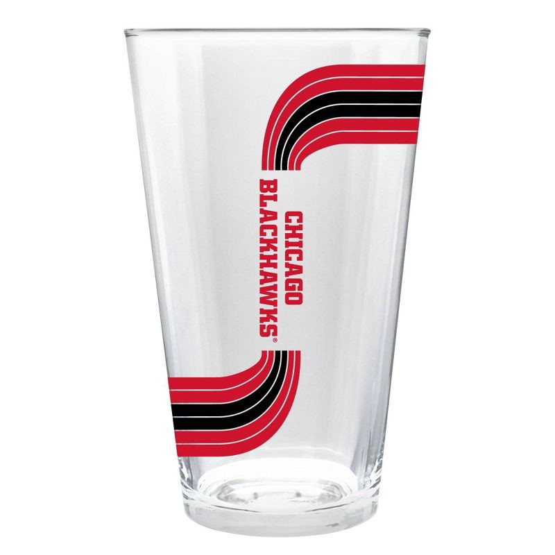 slide 2 of 3, NHL Chicago Blackhawks Retro Wave Pint Glass - 16oz, 16 oz