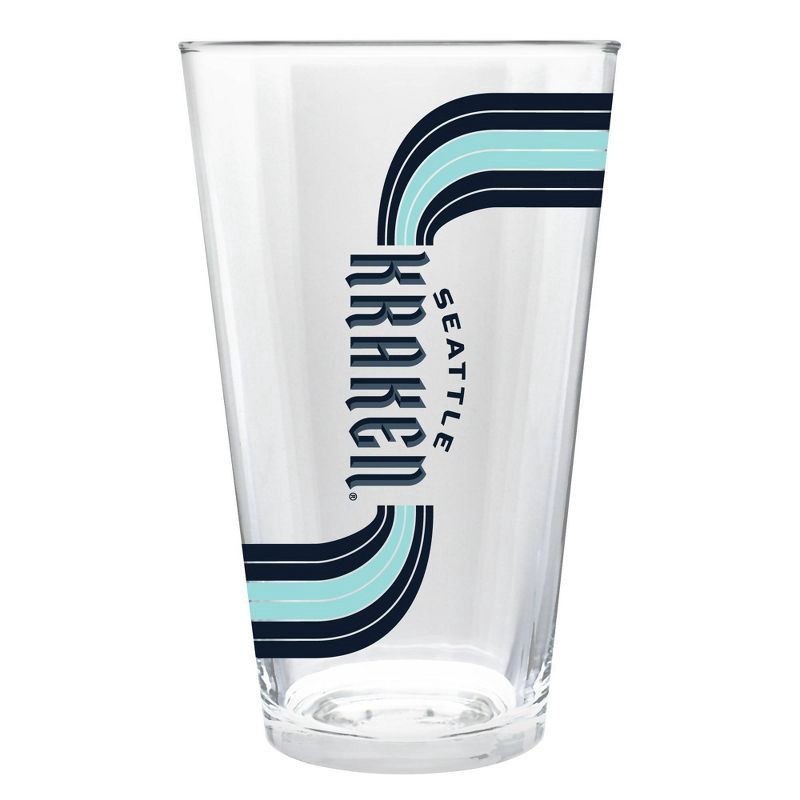 slide 2 of 3, NHL Seattle Kraken Retro Wave Pint Glass - 16oz, 16 oz