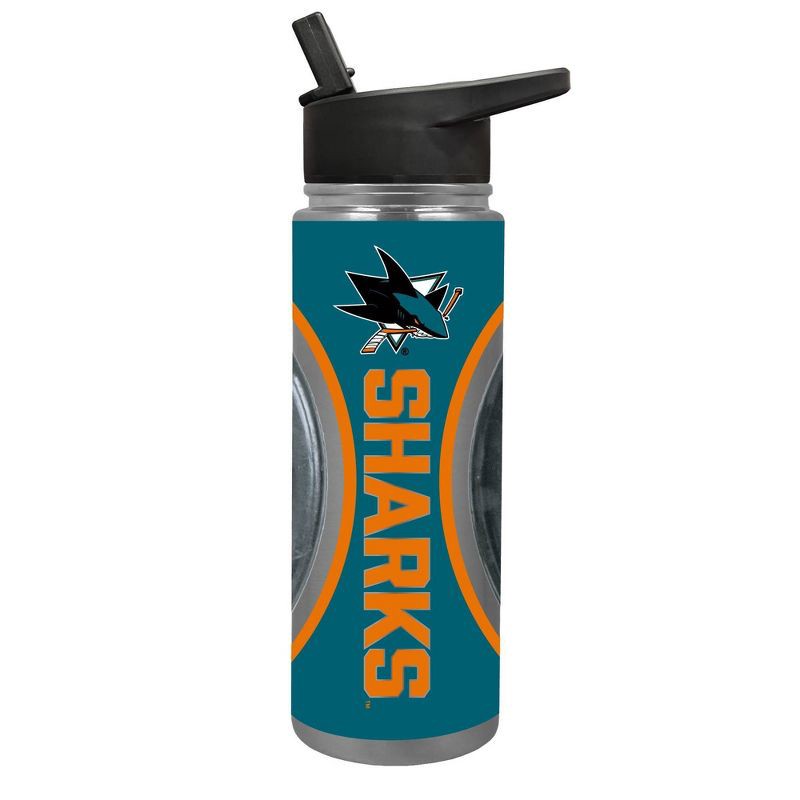 slide 1 of 4, NHL San Jose Sharks Jr. Thirst Game Puck Water Bottle - 24oz, 24 oz