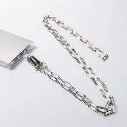 Hello Lux Phone Crossbody Strap - Silver Paper Clip Chain