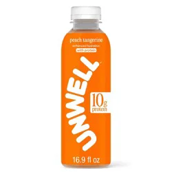 Unwell Hydration Protein Drink with Electrolytes and 10g Whey Protein Isolate Peach Tangerine - 16.9 fl oz