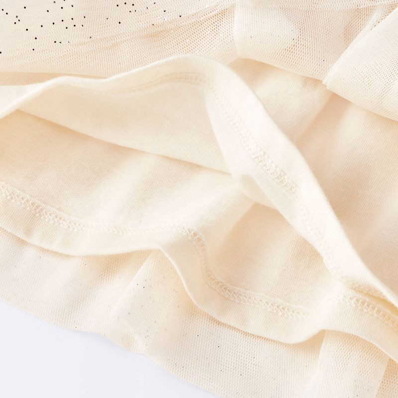 slide 3 of 4, Baby Girls' Ruffle Ribbed Tulle Dress - Cloud Island™ Cream 0-3M, 1 ct