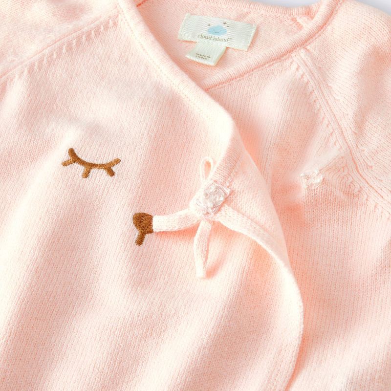 slide 3 of 4, Baby Girls' 2pc Bear Face Sweater and Leggings Set - Cloud Island™ Pink 3-6M, 2 ct