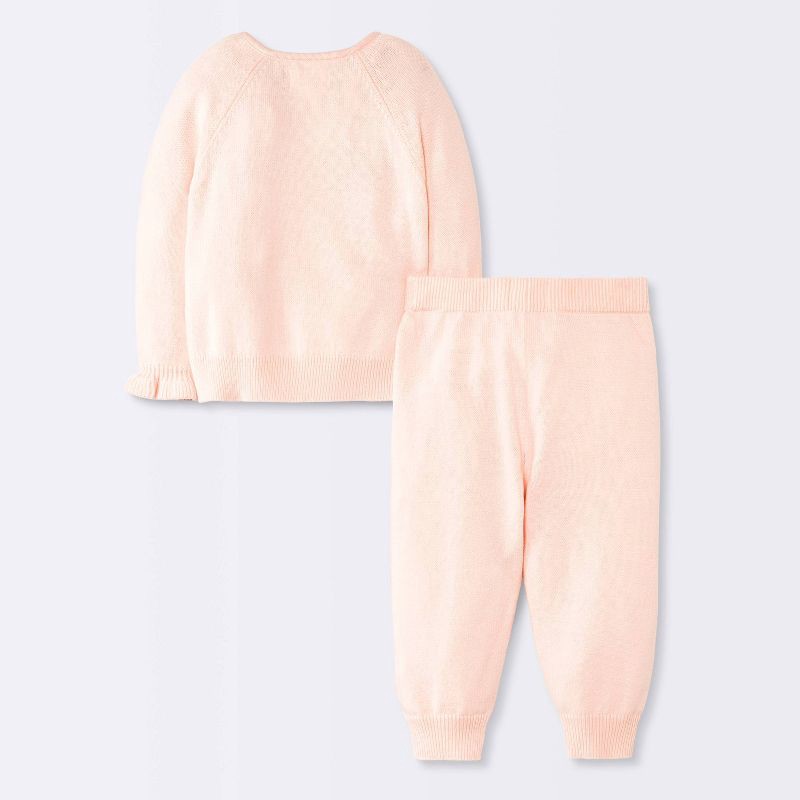 slide 2 of 4, Baby Girls' 2pc Bear Face Sweater and Leggings Set - Cloud Island™ Pink 18M, 2 ct