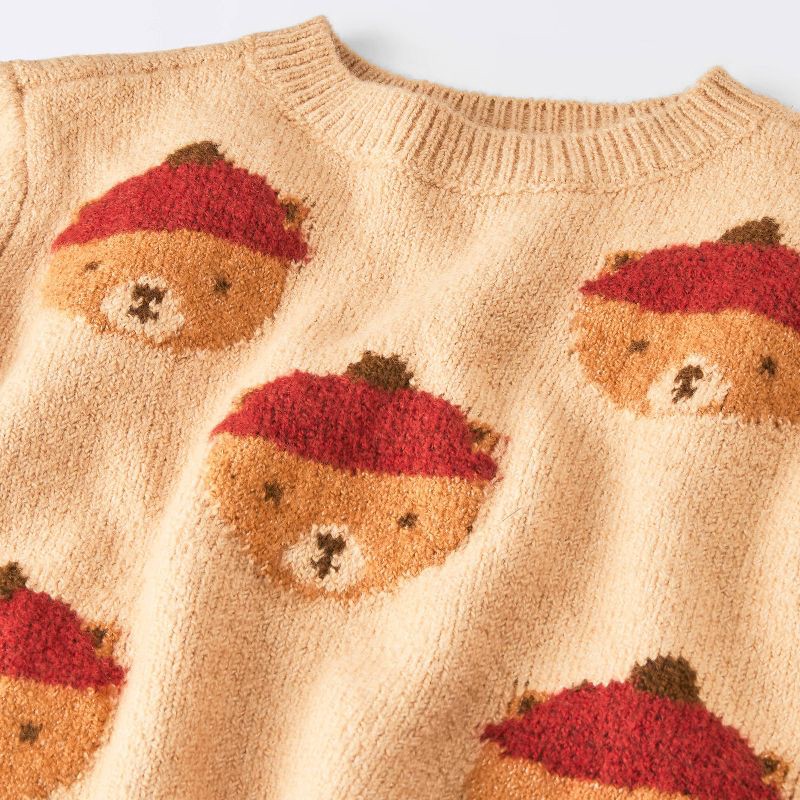slide 3 of 4, Baby Boys' 2pc Bear Sweater and Pants Set - Cloud Island™ Brown 18M, 2 ct