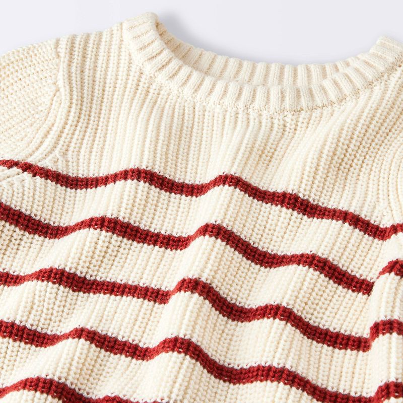 slide 2 of 4, Baby Boys' 2pc Christmas Holiday Striped Sweater and Knit Corduroy Pants Set - Cloud Island™ Cream Newborn, 2 ct