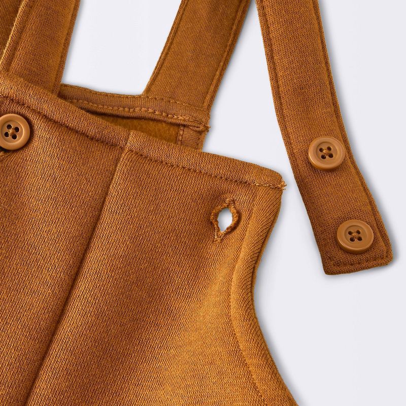 slide 4 of 4, Baby Boys' 2pc Long Sleeve Bear T-Shirt and Overalls with Pocket Set - Cloud Island™ Brown/White 0-3M, 2 ct