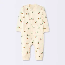 Baby Bear Building Snowman Sweatshirt Romper - Cloud Island™ Cream 24M