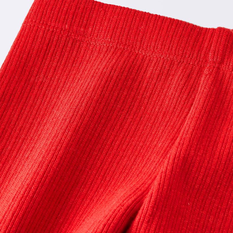 slide 4 of 4, Baby Girls' Christmas Holiday 2pc Ribbed Pocket Long Sleeve Top and Leggings Set - Cloud Island™ Red 18M, 2 ct