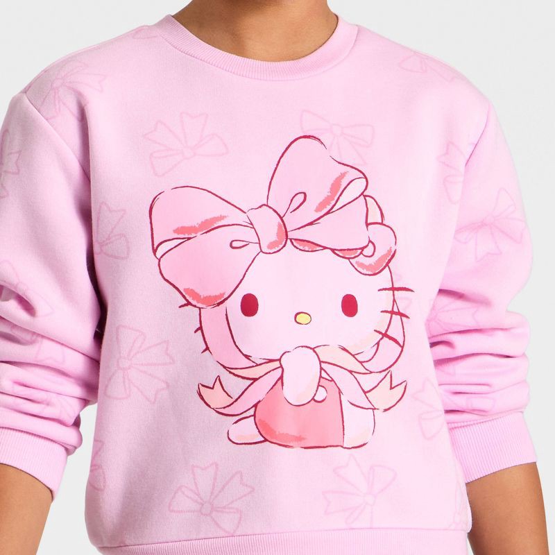 slide 2 of 4, Girls' Sanrio Hello Kitty and Friends Fleece Sweatshirt - Pink S, 1 ct