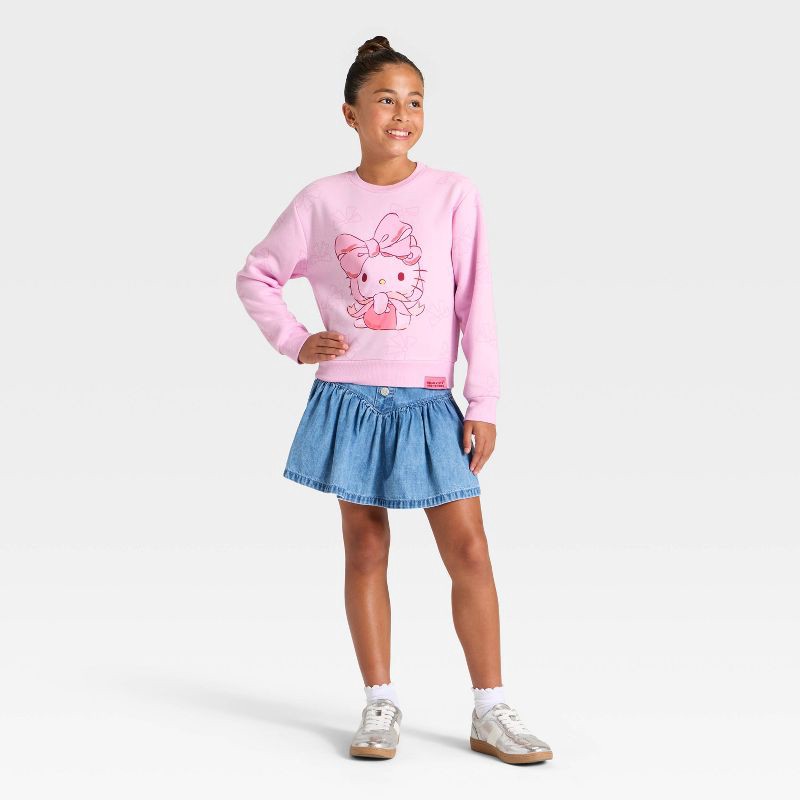 slide 4 of 4, Girls' Sanrio Hello Kitty and Friends Fleece Sweatshirt - Pink S, 1 ct