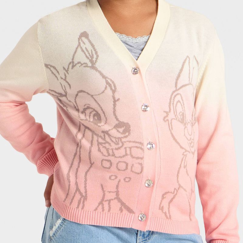 slide 2 of 4, Girls' Disney Bambi and Thumper Button-up Cardigan - Ivory XS, 1 ct