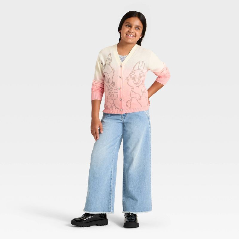 slide 4 of 4, Girls' Disney Bambi and Thumper Button-up Cardigan - Ivory XS, 1 ct