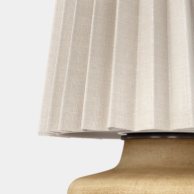 slide 4 of 4, Mini Lamp Faux Wood Brown - Room Essentials™, 1 ct