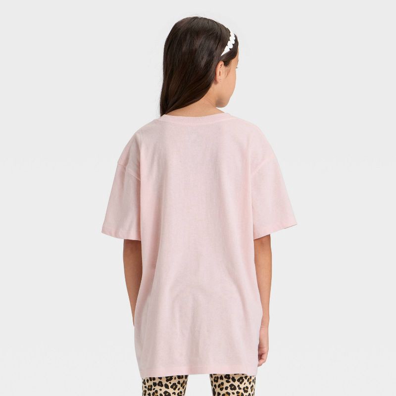 slide 2 of 3, National Park Foundation Girls' Zion National Park Short Sleeve Oversized Graphic T-Shirt - Pink S, 1 ct