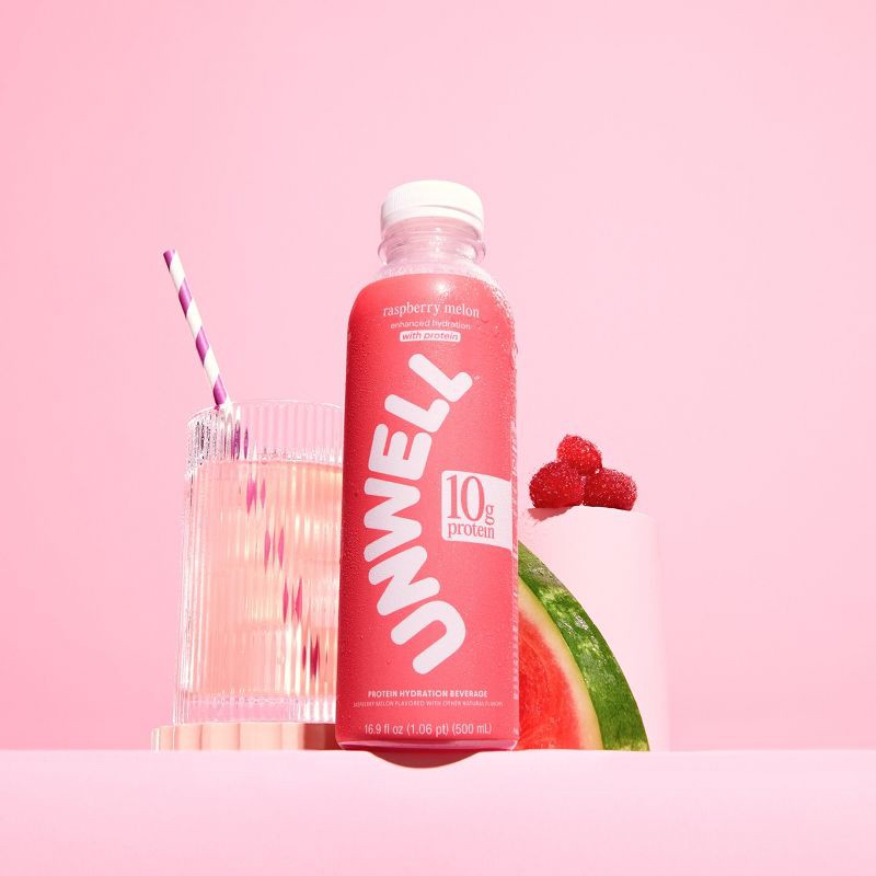 slide 2 of 8, Unwell Hydration Protein Drink with Electrolytes and 10g Whey Protein Isolate Raspberry Melon - 16.9 fl oz, 10 gram, 16.9 fl oz