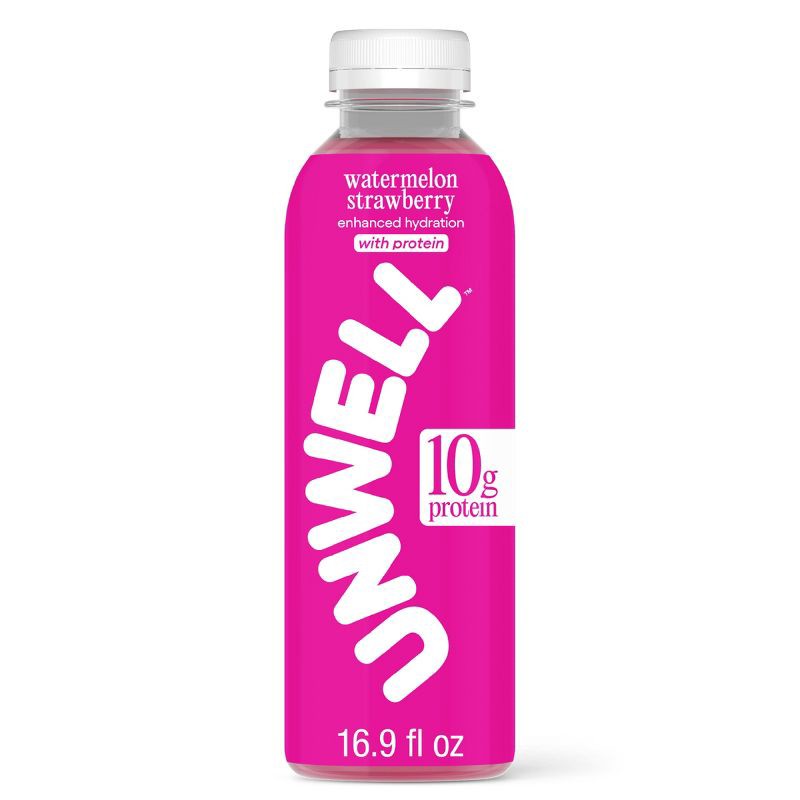 slide 1 of 8, Unwell Hydration Protein Drink with Electrolytes and 10g Whey Protein Isolate Watermelon Strawberry - 16.9 fl oz, 10 gram, 16.9 fl oz