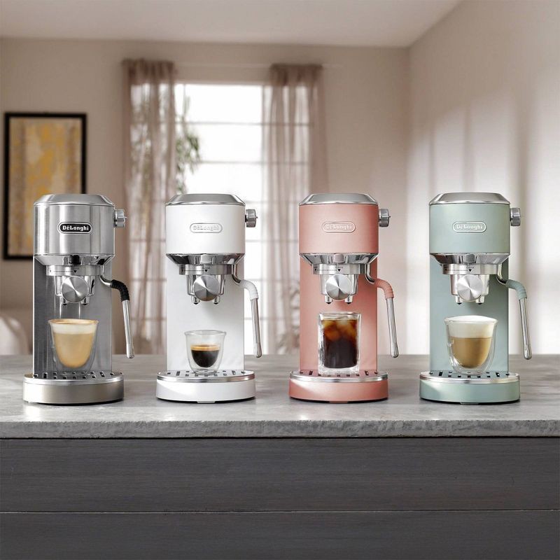 slide 14 of 14, DeLonghi Dedica Duo Espresso and Cold Brew Machine with Milk Frother for Hot & Iced Coffee, Cappuccinos, Lattes & More Rose, 1 ct