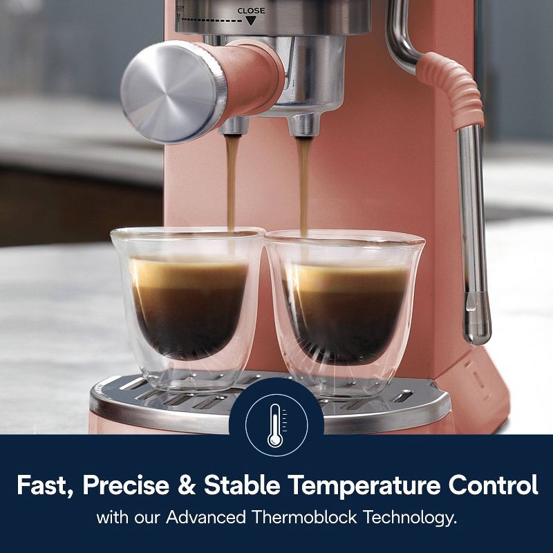 slide 11 of 14, DeLonghi Dedica Duo Espresso and Cold Brew Machine with Milk Frother for Hot & Iced Coffee, Cappuccinos, Lattes & More Rose, 1 ct