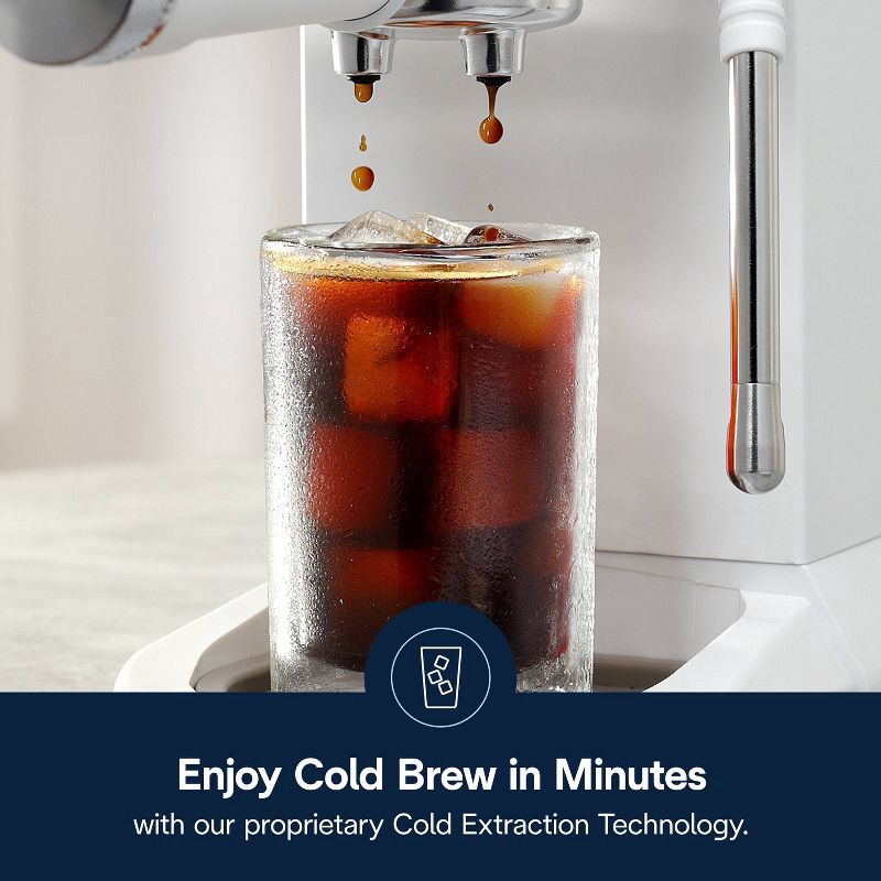 slide 5 of 14, DeLonghi Dedica Duo Espresso and Cold Brew Machine with Milk Frother for Hot & Iced Coffee, Cappuccinos, Lattes & More Vanilla, 1 ct
