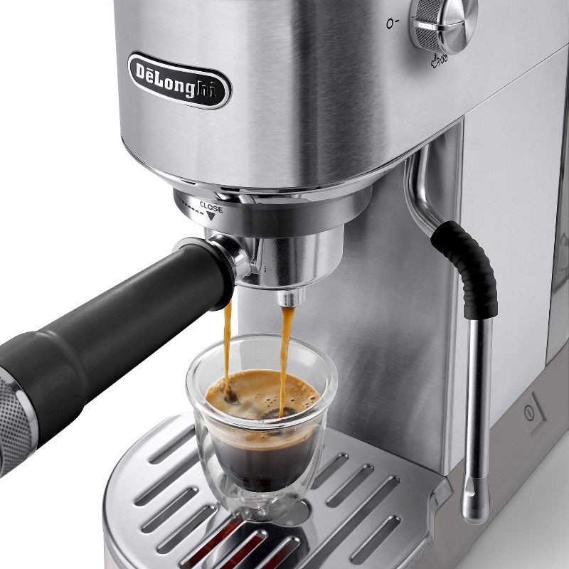 slide 2 of 14, DeLonghi Dedica Duo Espresso and Cold Brew Machine with Milk Frother for Hot & Iced Coffee, Cappuccinos, Lattes & More Stainless Steel, 1 ct
