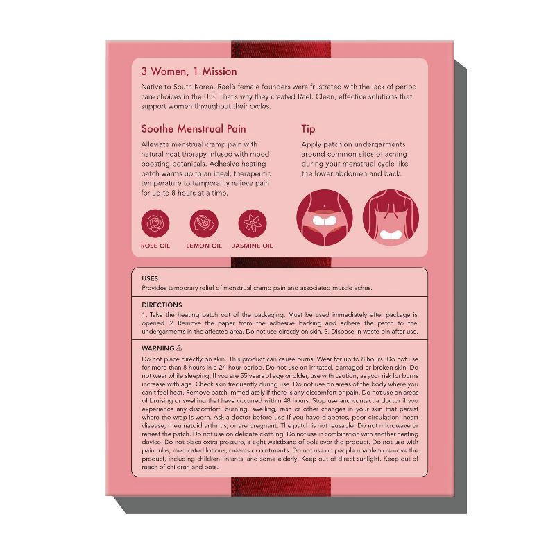 slide 6 of 6, Rael Warm & Cozy Heating Patches for Menstrual Cramps - 5ct, 5 ct